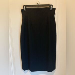 Escada High Waisted Black Wool Pencil Skirt Classic EU Sz 38